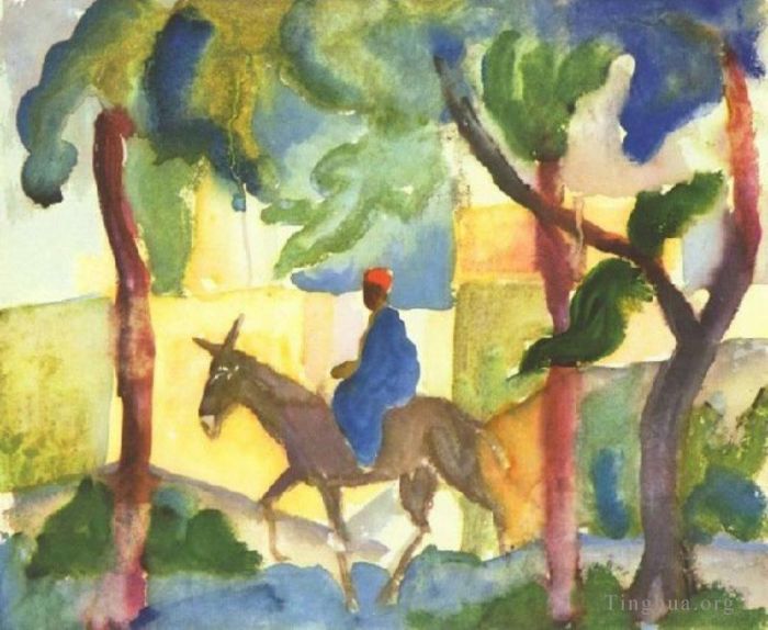 August Macke Types de peintures - Homme âne-cheval