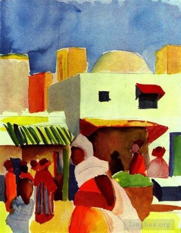 August Macke Types de peintures - Marché à Alger