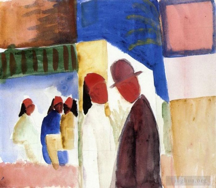 August Macke Types de peintures - Dans la rue