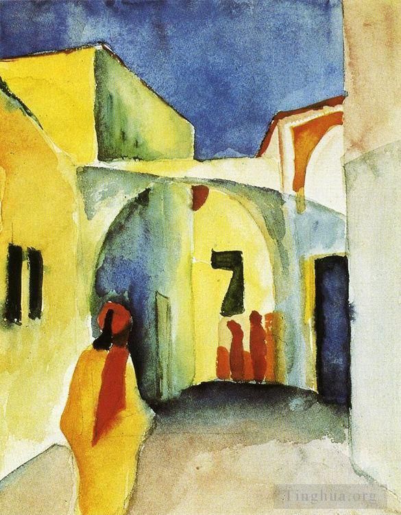 August Macke Types de peintures - Vue d'une ruelle