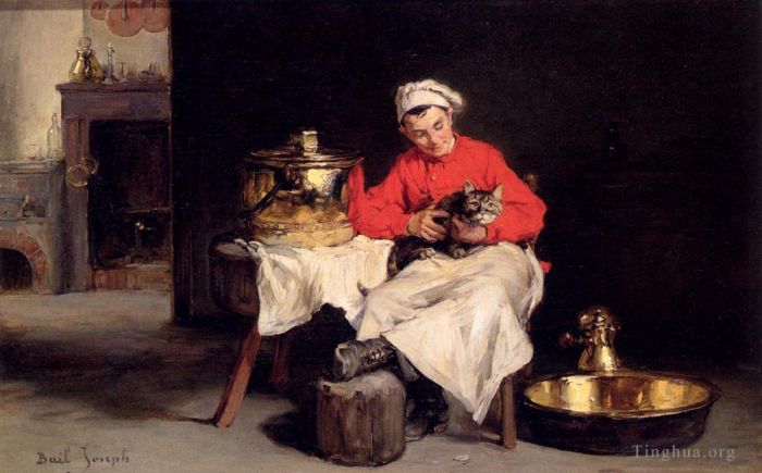 Bail Claude Joseph Peinture à l'huile - Le Cuisiner