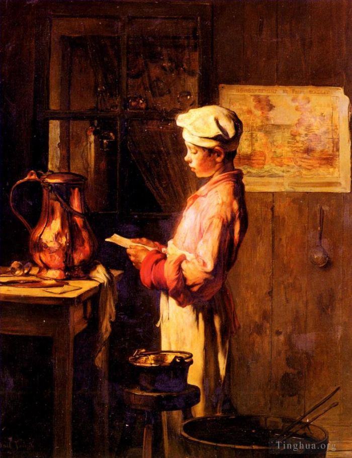 Bail Claude Joseph Peinture à l'huile - Lettre De Son Père