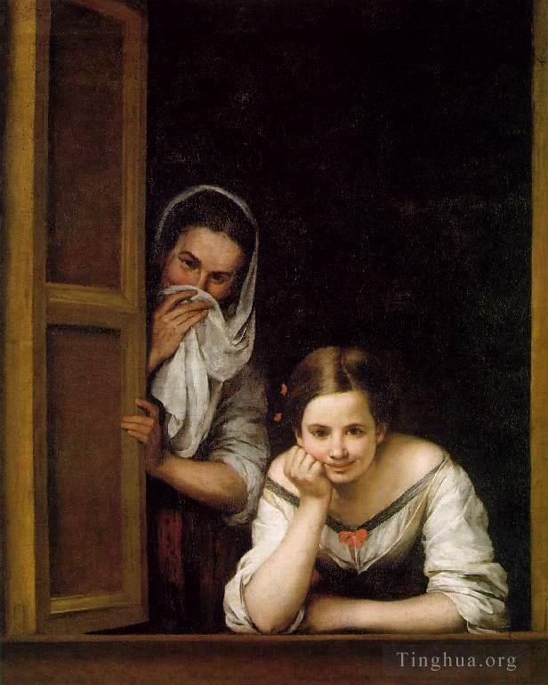 Bartolomé Esteban Murillo Peinture à l'huile - Une fille et sa Duenna