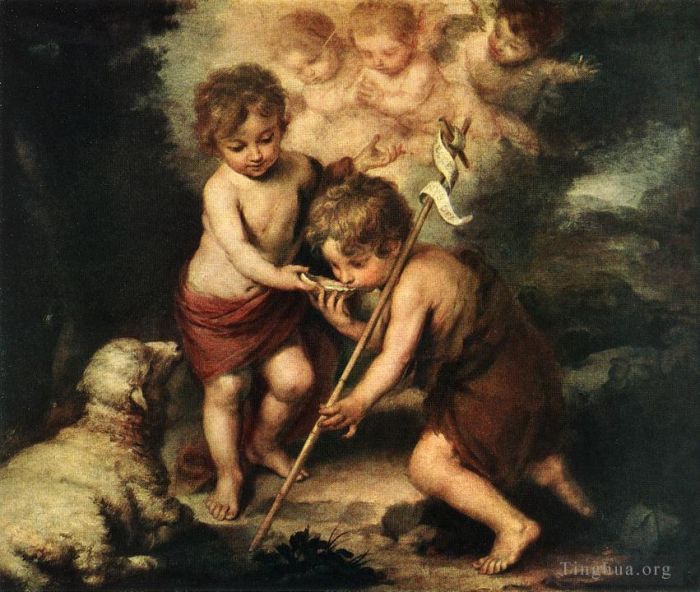 Bartolomé Esteban Murillo Peinture à l'huile - Enfants avec coquille