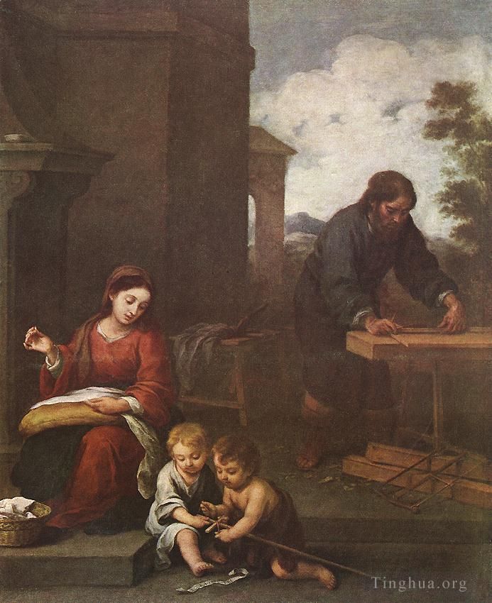 Bartolomé Esteban Murillo Peinture à l'huile - Sainte Famille avec l'Enfant Saint Jean