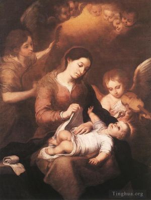 Bartolomé Esteban Murillo œuvres - Marie et l'enfant avec des anges jouant de la musique