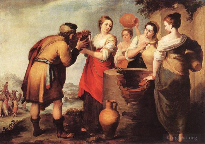 Bartolomé Esteban Murillo Peinture à l'huile - Rebecca et Eliézer
