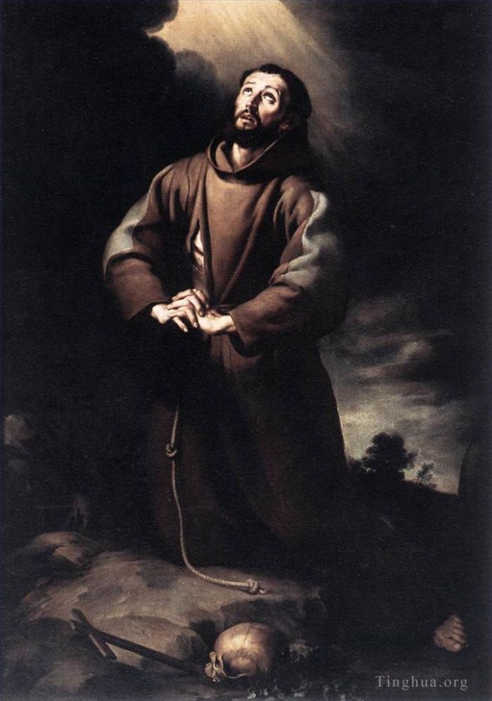 Bartolomé Esteban Murillo Peinture à l'huile - Saint François d'Assise en prière