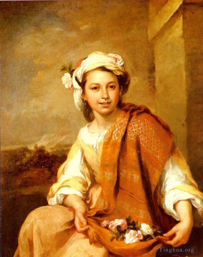 Bartolomé Esteban Murillo Peinture à l'huile - La fille aux fleurs