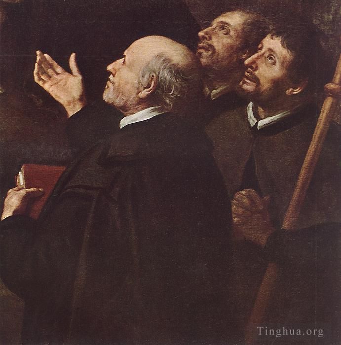 Bartolomé Esteban Murillo Peinture à l'huile - L'Enfant Jésus distribuant du pain aux pèlerins détail 1