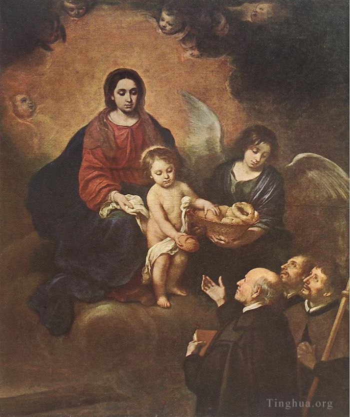 Bartolomé Esteban Murillo Peinture à l'huile - L'Enfant Jésus distribuant du pain aux pèlerins