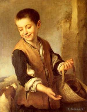 Bartolomé Esteban Murillo œuvres - Oursin avec un chien et un panier