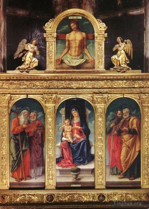 Bartolomeo Vivarini œuvres - Vierge trônant avec l'enfant sur ses genoux