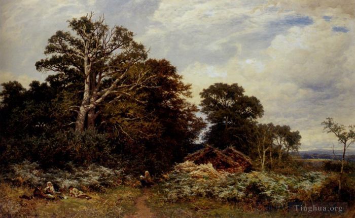 Benjamin Williams Leader Peinture à l'huile - Une forêt du Surrey