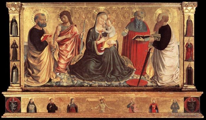 Benozzo Gozzoli Types de peintures - Vierge à l'Enfant avec les saints Jean-Baptiste Pierre Jérôme et Paul