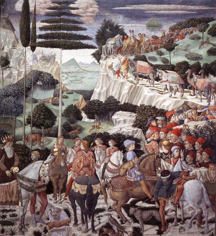 Benozzo Gozzoli Types de peintures - Procession du mur ouest du Roi le plus ancien