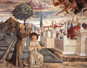 Benozzo Gozzoli œuvres - Scènes de la vie de saint François Scène 6mur nord