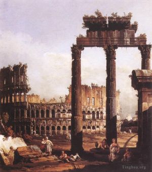 Bernardo Bellotto œuvres - Capriccio avec le Colisée