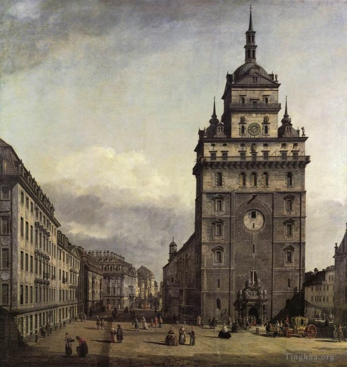 Bernardo Bellotto Peinture à l'huile - La Kreuzkirche à Dresde
