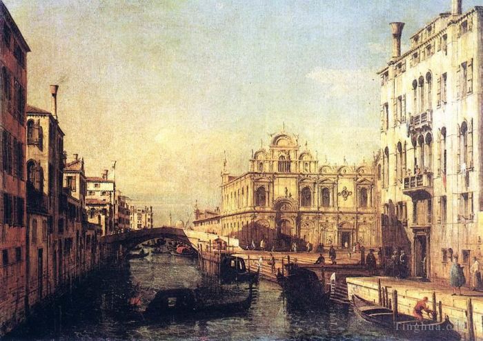 Bernardo Bellotto Peinture à l'huile - L'École De Saint Marc
