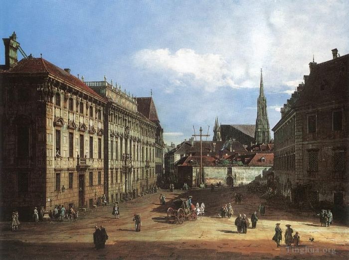 Bernardo Bellotto Peinture à l'huile - Vienne La Lobkowitzplatz