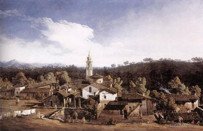 Bernardo Bellotto Peinture à l'huile - Vue de Gazzada près de Varèse