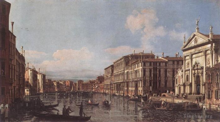 Bernardo Bellotto Peinture à l'huile - Vue sur le Grand Canal à San Stae