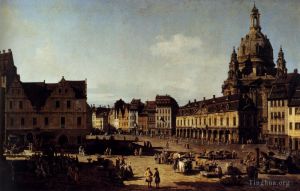 Bernardo Bellotto œuvres - Vue du nouveau marché de Dresde