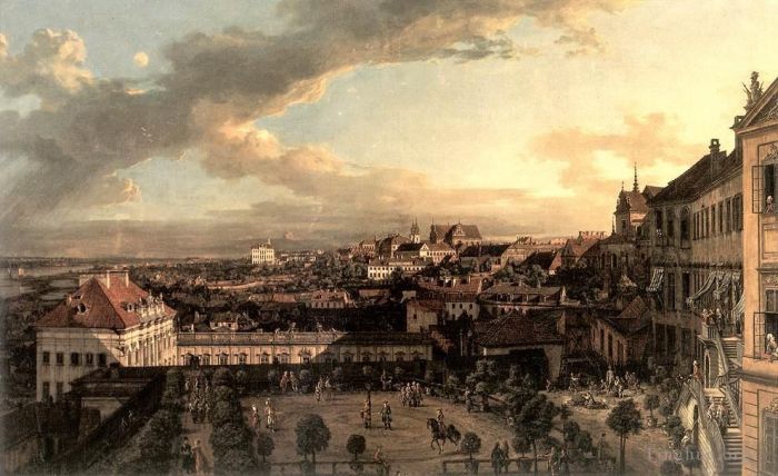 Bernardo Bellotto Peinture à l'huile - Vue De Varsovie Depuis Le Palais Royal