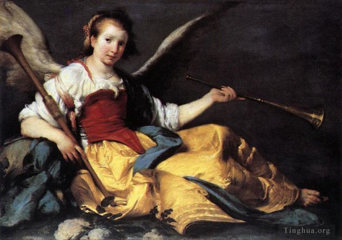 Bernardo Strozzi Peinture à l'huile - Une personnification de la renommée