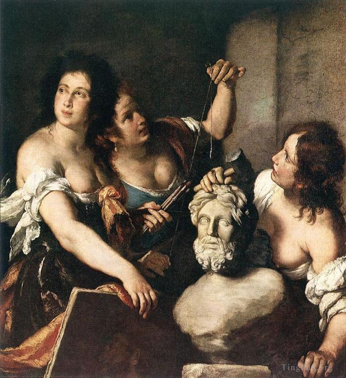 Bernardo Strozzi Peinture à l'huile - Allégorie des Arts