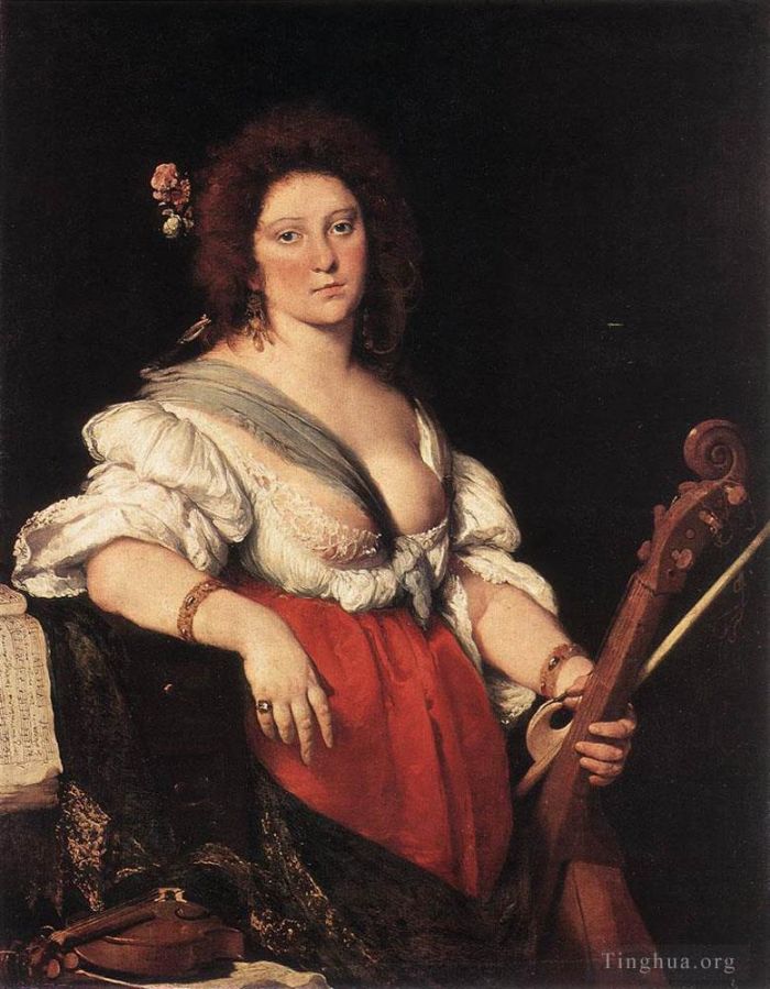 Bernardo Strozzi Peinture à l'huile - Joueur de Gamba