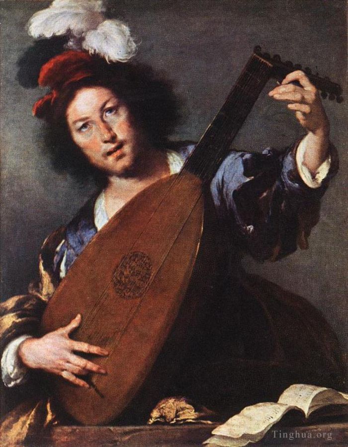 Bernardo Strozzi Peinture à l'huile - Joueur de luth