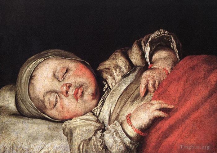 Bernardo Strozzi Peinture à l'huile - Enfant endormi