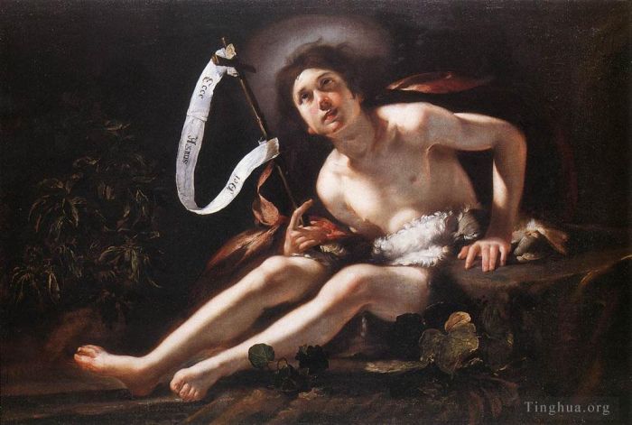 Bernardo Strozzi Peinture à l'huile - Saint Jean-Baptiste