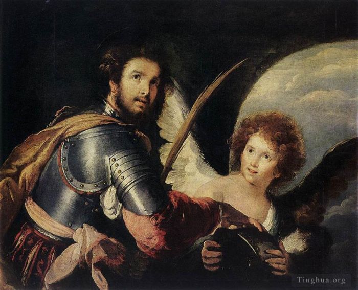 Bernardo Strozzi Peinture à l'huile - St Maurice et l'Ange