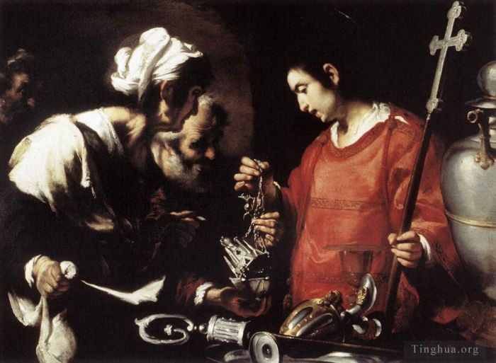 Bernardo Strozzi Peinture à l'huile - La Charité De Saint-Laurent