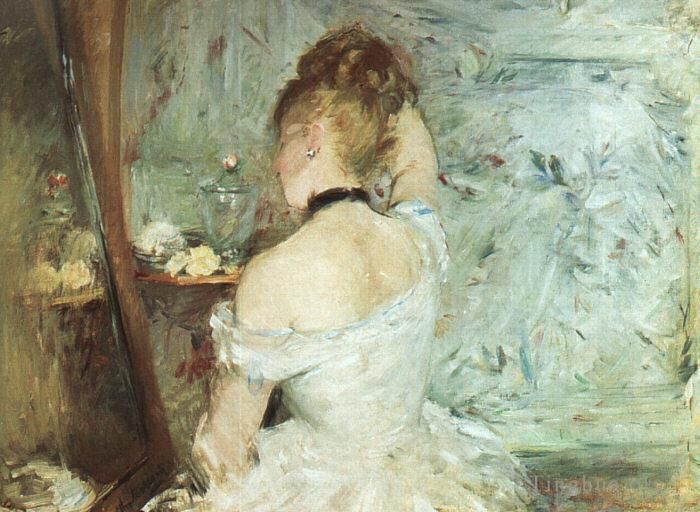 Berthe Morisot Peinture à l'huile - Une femme à sa toilette