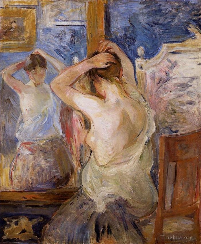 Berthe Morisot Peinture à l'huile - Devant le miroir