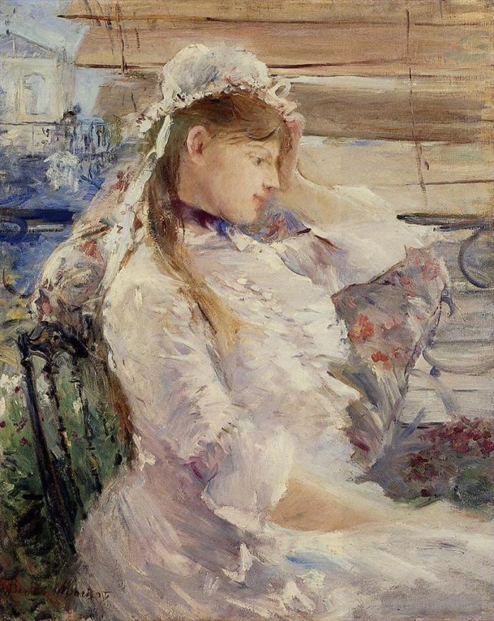 Berthe Morisot Peinture à l'huile - Derrière les stores