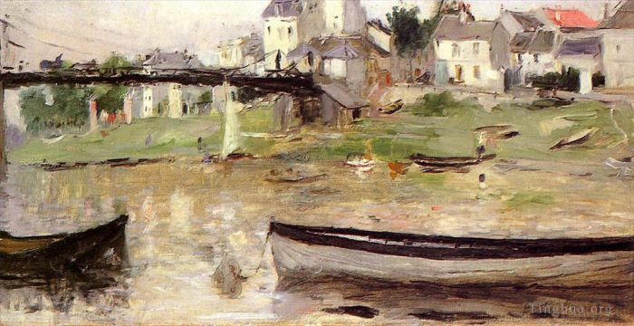 Berthe Morisot Peinture à l'huile - Bateaux sur la Seine