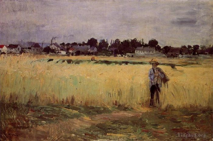 Berthe Morisot Peinture à l'huile - Dans les champs de blé de Gennevilliers