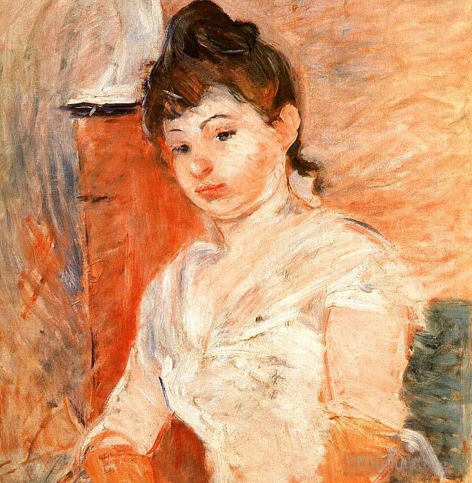 Berthe Morisot Peinture à l'huile - Jeune Fille en Blanc