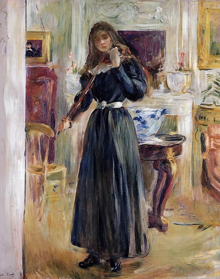 Berthe Morisot Peinture à l'huile - Julie jouant du violon