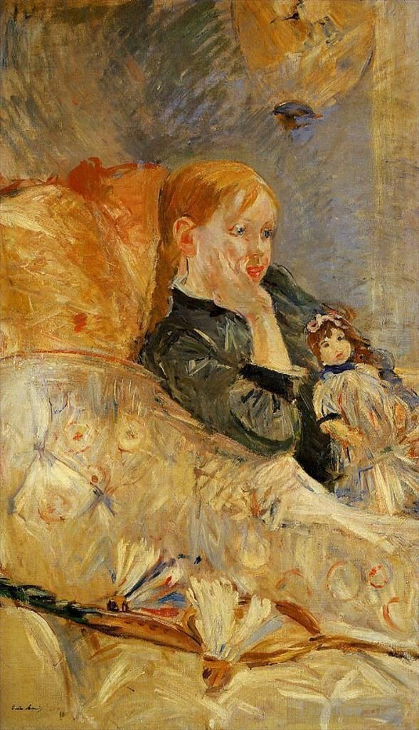 Berthe Morisot Peinture à l'huile - Petite fille avec une poupée