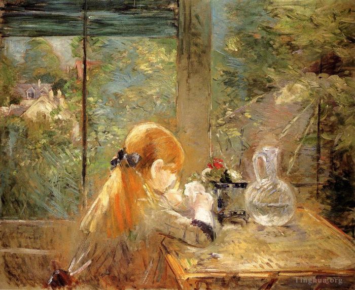 Berthe Morisot Peinture à l'huile - Sur la véranda