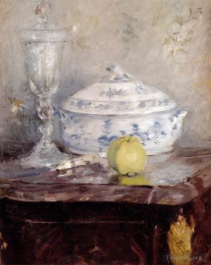 Berthe Morisot œuvres - Soupière et pomme nature morte