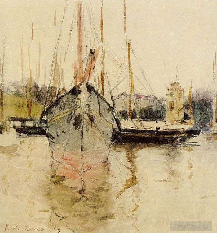Berthe Morisot Types de peintures - Entrée des bateaux à la médina de l'île de Wight
