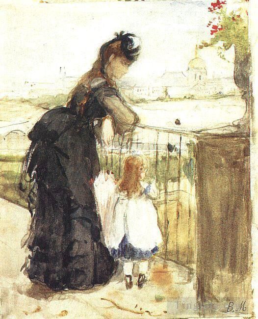Berthe Morisot Types de peintures - Sur le balcon