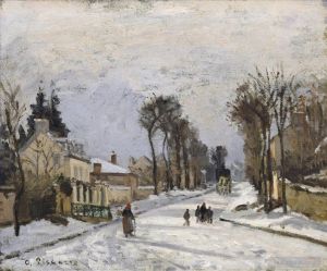 Camille Pissarro œuvres - Route de Versailles à Louveciennes 1869